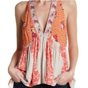 Free People Multicolor Floral Tank Top
